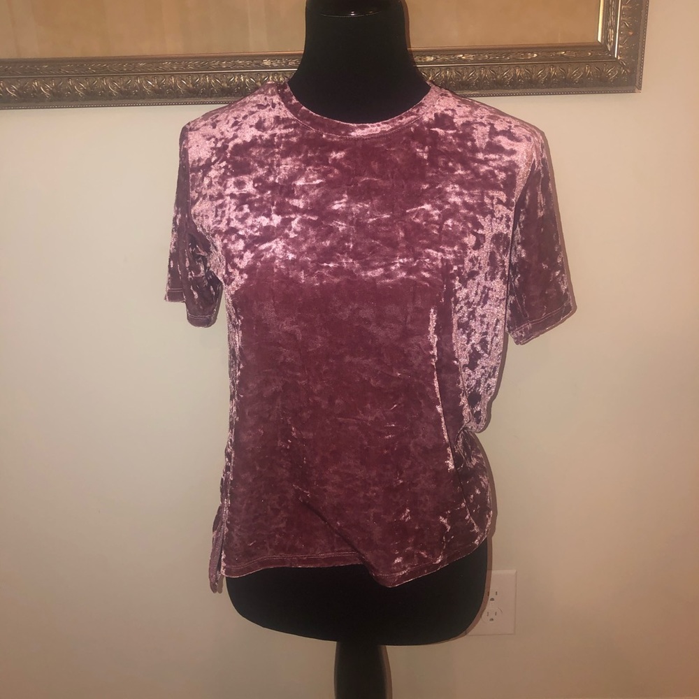 Soft Pink Velvet Tee